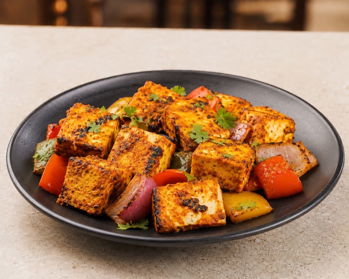 Paneer tikka fresh from the tandoor at Chef's Corner